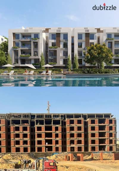 For sale: A fully finished apartment with a 600,000 down payment. It is located directly across from Madinaty, on the Suez Road, and next to La Vista,