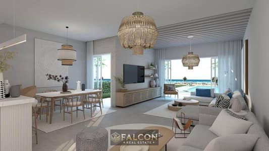 Two-bedroom chalet with full sea view for sale in Sea Shore Ras El Hekma, minutes from the Fouka exit, Sea Shore Hyde Park village, installment payme