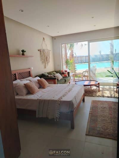 Fully finished studio with a garden lagoon view, ready to move, available via installment plan at Gaia Village.
