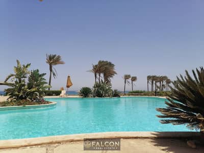 130m² chalet with 3 bedrooms, fully finished, open view, for sale in La Vista Gardens village, next to La Vista 6, Ain Sokhna.