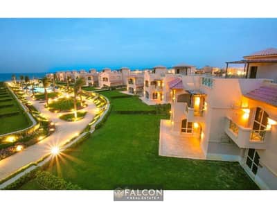 150 meter chalet for sale with an open view and a clear sea frontage in La Vista Topaz Ain Sokhna village, next to Telal Sokhna and near Porto Sokhna.
