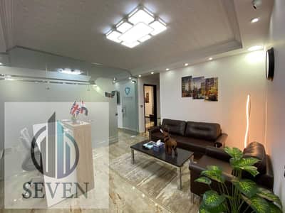*Furnished Office for Rent, 140 sq. m, Rehana Plaza Building, Al-Morshedy, Prime Location, Zahraa Al-Maadi*