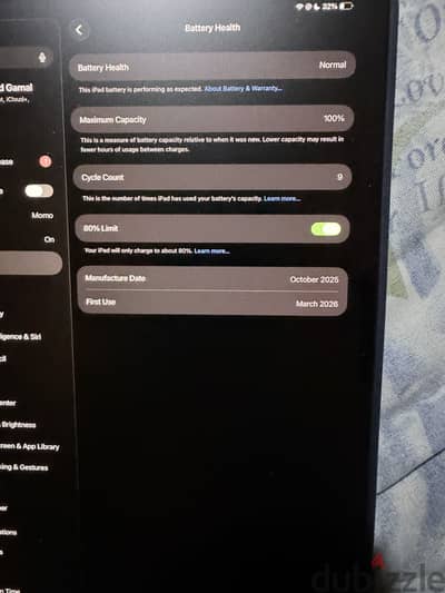 Ipad pro M5 11” 256, Apple Pencil pro ,100% battery health