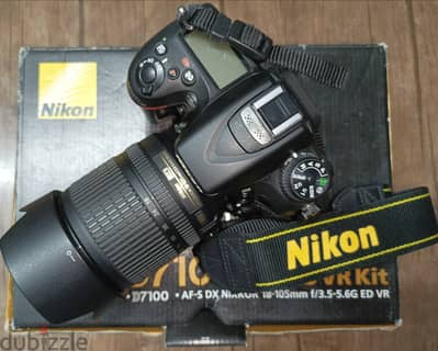 كاميرا نيكون D7100 Nikon كسر الزيرو (شاتر 11 ألف فقط) + عدسة 18-105mm