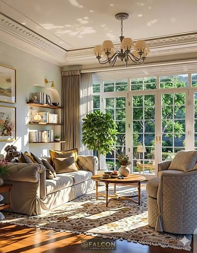 فيلا للبيع متشطبه luxury modern بفيو خيالي علي landscape بالتقسيط علي 15 سنه في talal بجوار سوديك ايست sodic east