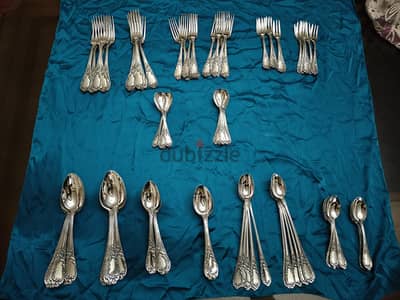 طقم الباكا الماني كامل نقشة مارلي ١٤٣ قطعة - Alpacca silver set