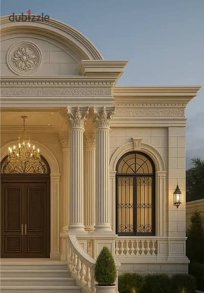 Villa for sale, 3 floors, Super Lux finish, with all utilities: water and electricity, located in Alexandria, Alamein, Al-Bitash, Al-Hanfia Street, in a very distinguished location.