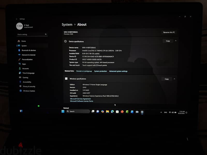 Dell Precision 3520 i5-7440HQ 7