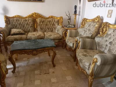 صالون مستعمل كنبة و 2 كرسى فقط 01155228757