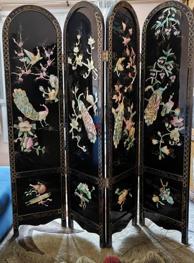 Original Chinese Chinoiserie 4-Panel Paravan بارافان شينواه صيني