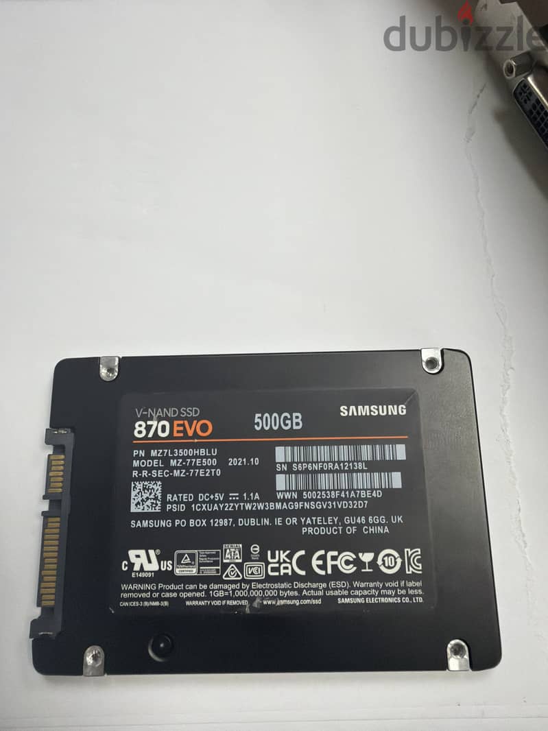 Samsung SSD 870 EVO 500gb 1