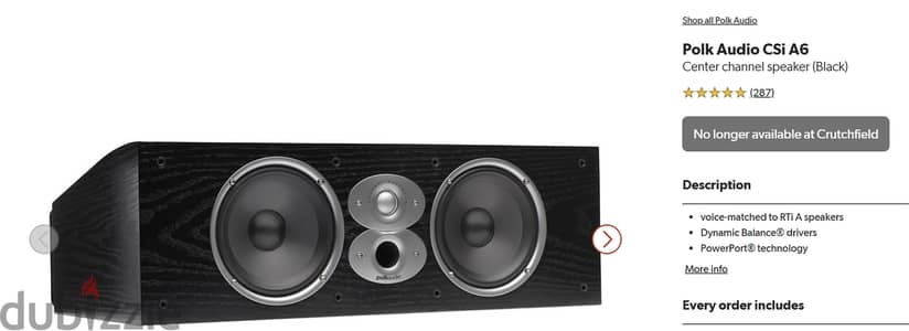 polk audio csi a6 center channal speakers