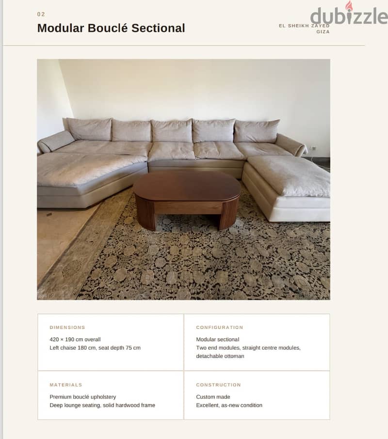 Modular Bouclé Sectional Sofa 1