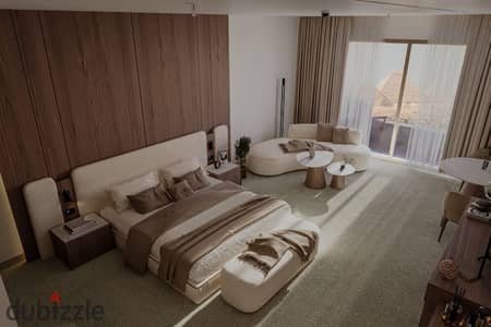 Hotel Studio 60m with direct view of the Pyramids next to the Grand Egyptian Museum with 10% down payment and installments for up to 10 years
