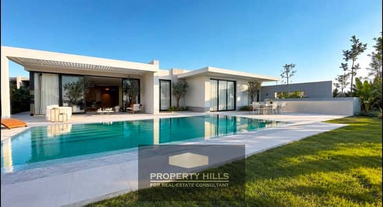 Receive a panoramic villa on the sea, fully finished with a private swimming pool, next to Hassan Allam, KOUN and MARASEM North Coast.