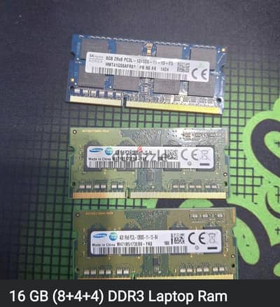 16GB DDR3 (8+4+4) LAPTOP | 8*1 = 600 | 4*2 = 750