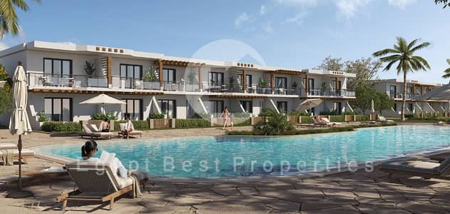 LOWEST PRICE DELIVERY SOON  FINISHED 1 BEDROOM FOR SALE OVER 4 YRS  DIRECT LAGOON IN DIRECATION WHITE IN RAS AL HEKMA IN NORTH COAST
