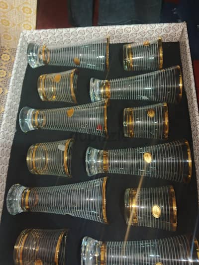 طقم كاسات مزخرف ماركة سنابل 12 قطعة