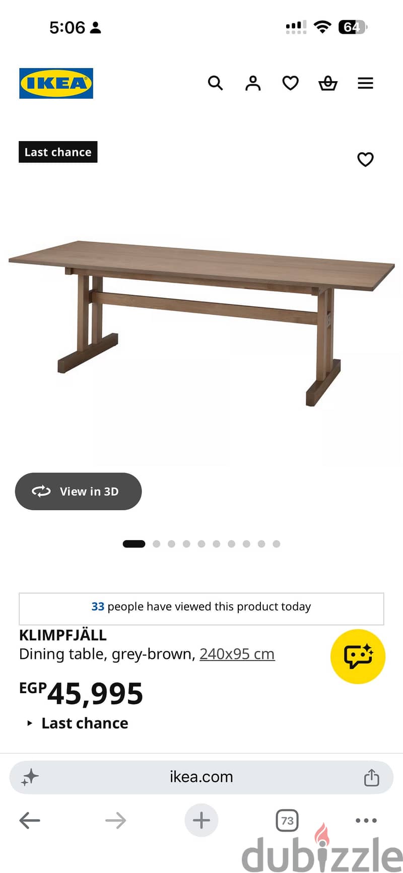 Ikea dining table 250*95 like new 2