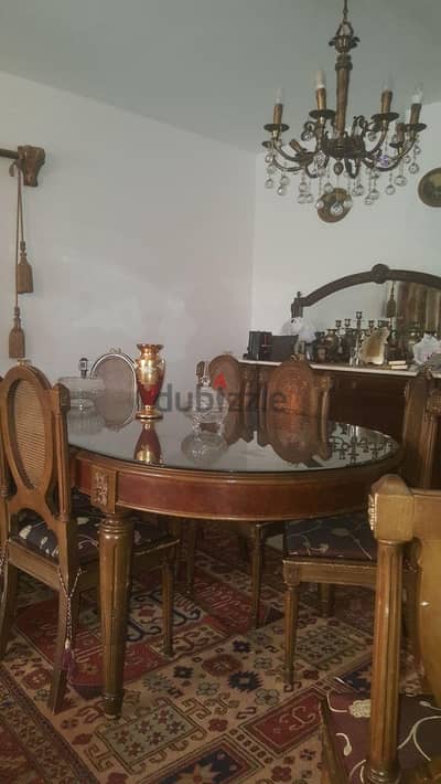 سفره ستيل خشب ٨ كراسي و بوفيه كبير
