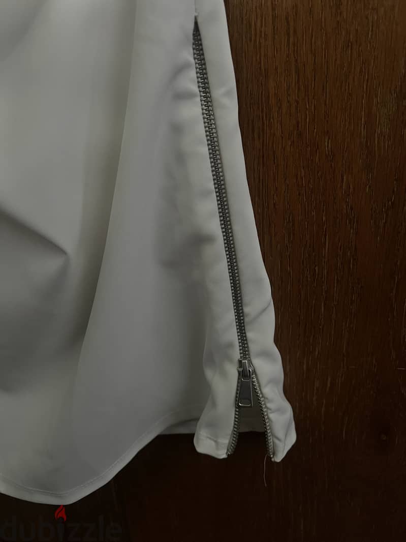 Zara White Cowl Neck Top with Side Zip 2