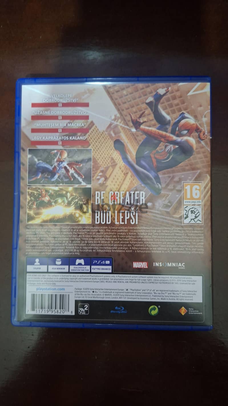Marvel's Spider-Man (2018) PS4/PS5 Disc/CD 1