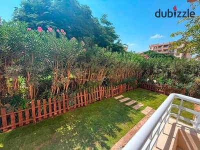 For sale in Madinaty: Ground-floor unit with a private garden (97 sqm + 50 sqm).