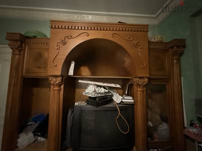 Brown Oak wood TV Library