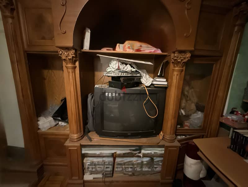 Brown Oak wood TV Library 1