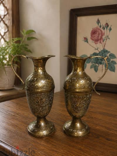 2 كراف نحاس شغل يدوي نقش ابره