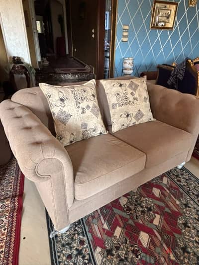Two Modern 2 Seater Sofas and a Chair