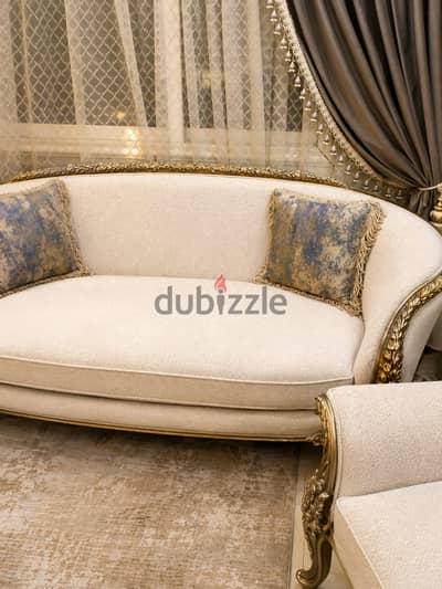 صالون نيو كلاسيك جريج ف تيركواز(كحلى)