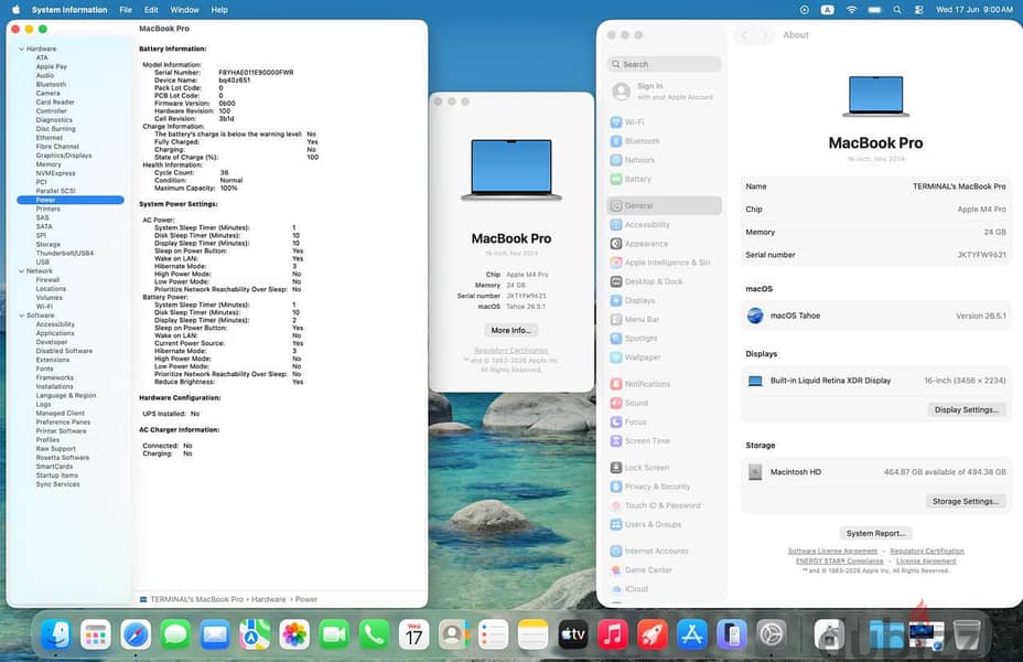 MacBookPro M4pro 16" Ram:24 Hard:512 CPU:14 Gpu:20 Bh:100% Cc:13 4