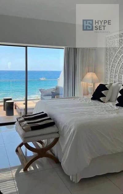 Only 500،000! Own a Fully Finished Chalet | Sea & Pool Views in Azha | North Coast – Ras El Hekma |Near Naia Bay , Seashore , La Vista & Mountain View