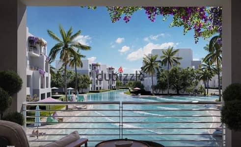 FIRIST ROW CHALET FOR SALE WITH 5% DOWN PAYMENT IN SEAZEN AL QAMZI - NORTH COAST RAS ELHEKMA - HIKMA !!