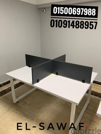خلية عمل- ورك ستيشن خشب mdfاسباني-اثاث مكتبي- work station-partiton