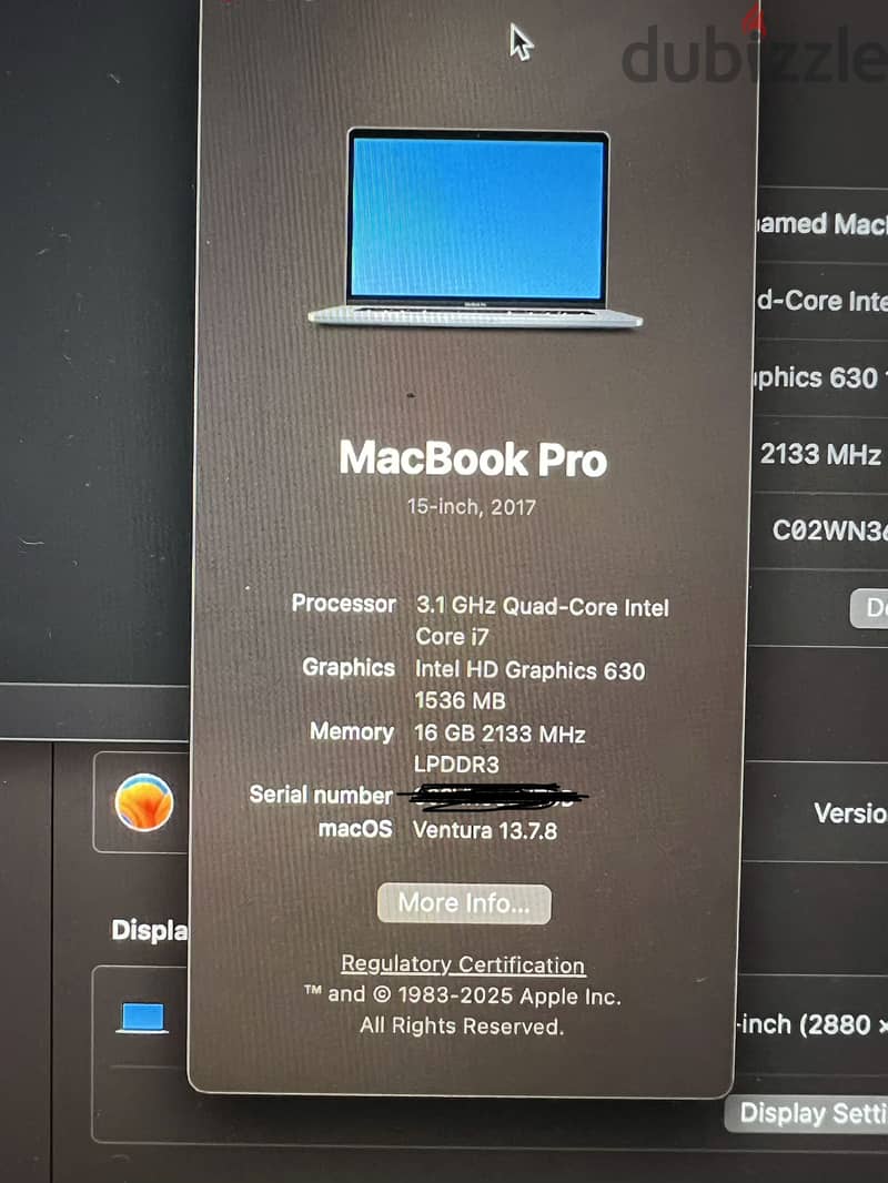 Macbook pro 2017 15 inch 4