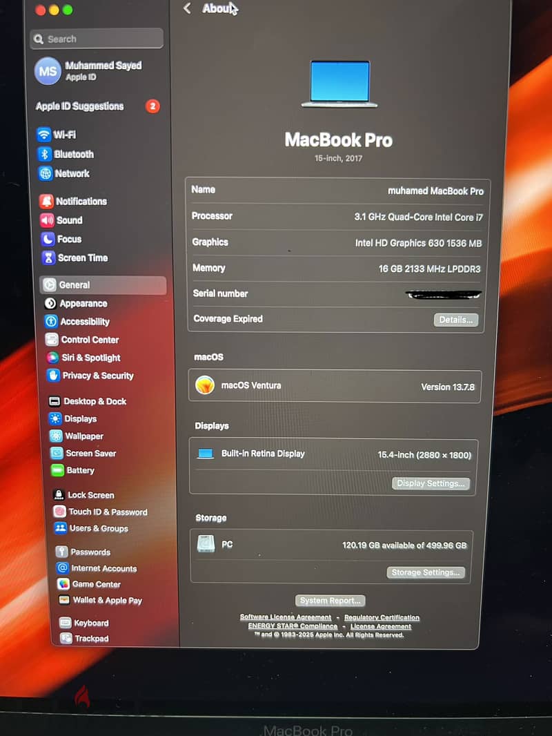 Macbook pro 2017 15 inch 5