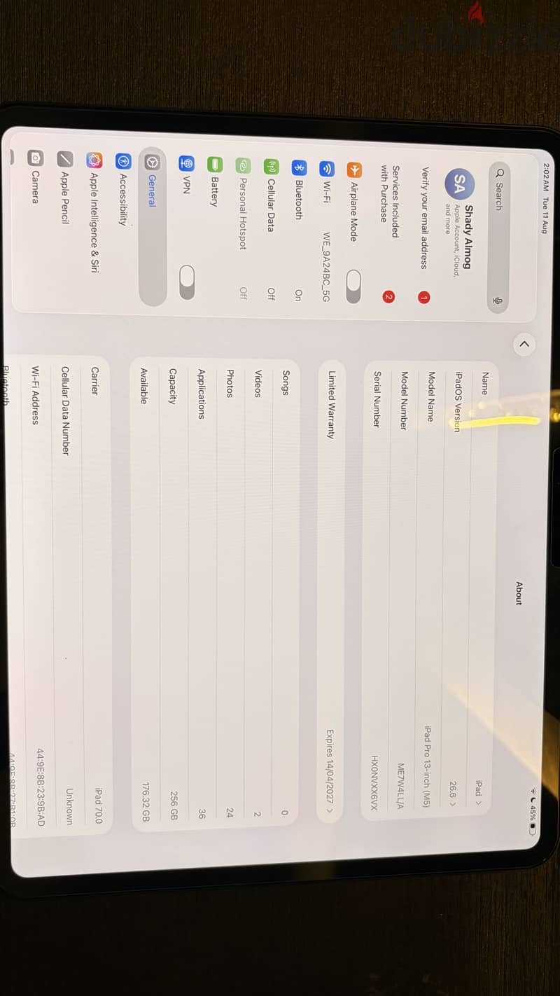 Ipad pro m5 13 inch 3
