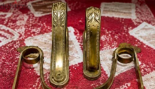 طقم كوابيل  ستائر مجوز نحاس أصفر صناعة يدوي مزخرف