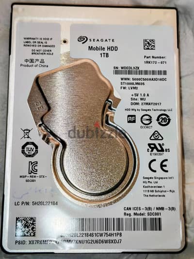 HDD 1Tera 2.5 inch هارد لابتوب مستعمل