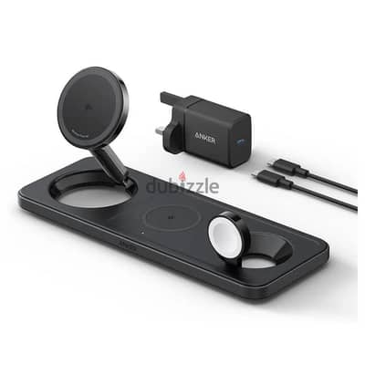 شاحن انكر ال wireless 3 in 1 بيشحن ٣ اجهزة في وقت واحد جديد