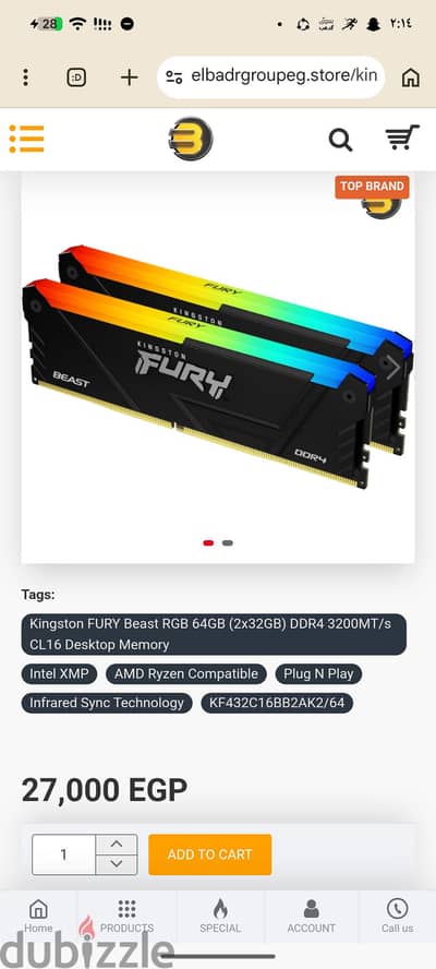 Kingston fury 64 g 2*32 3600 RGB