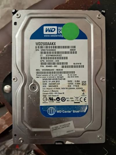 WD Blue 250  G very good condition