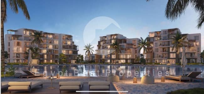 Chalet for sale on the coast of Ras El Hekma,1bed room, finished with air conditioning, sea and lagoon view, 5% down payment and the rest in installm