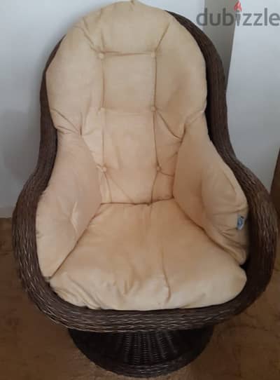 Original Kian Furniture Rattan Swivel Armchair