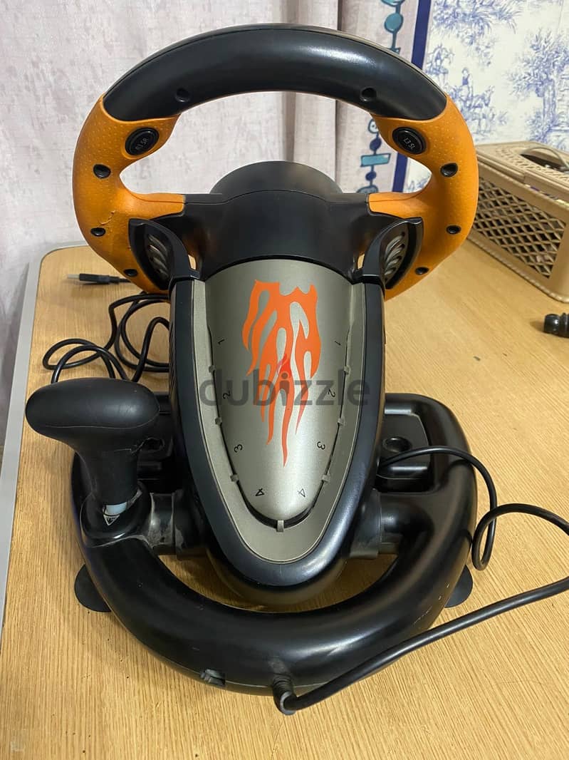 Orange gaming wheel , compatible with ps4 , xbox , pc 5