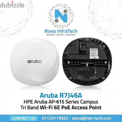 Aruba AP-615 R7J46A | أكسس بوينت Wi-Fi 6E Tri-Band PoE