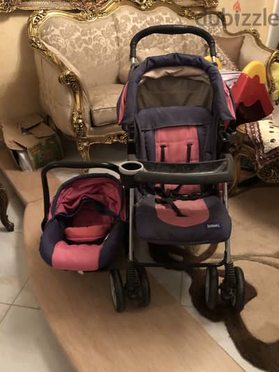 عربه اطفال + كرسى سياره