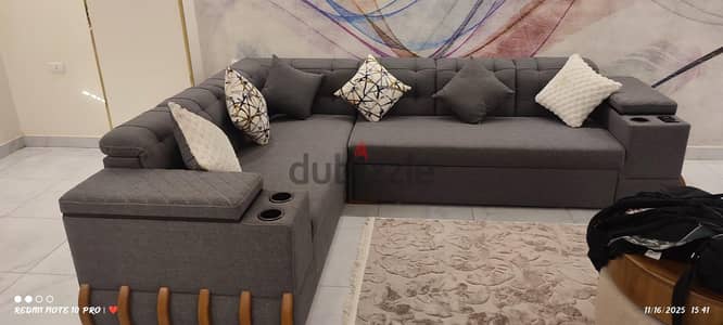 ركنه حرف L رمادى غامق